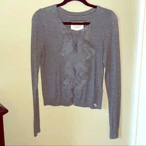 Abercrombie ruffle front cardigan
